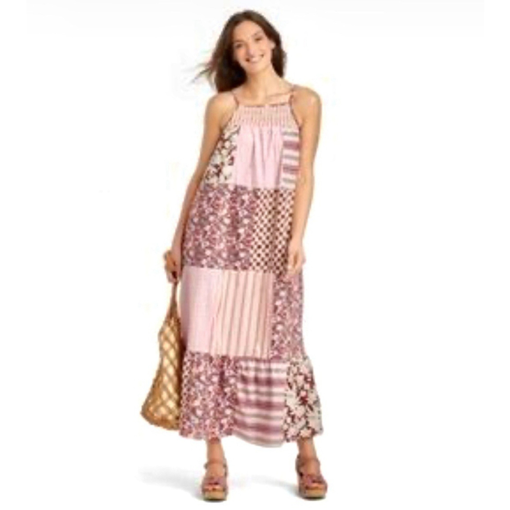 Universal Thread Patchwork Tiered Maxi Dress Smal… - image 11
